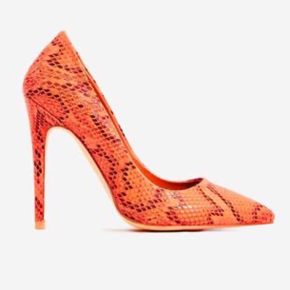 EGO neon snake print heels